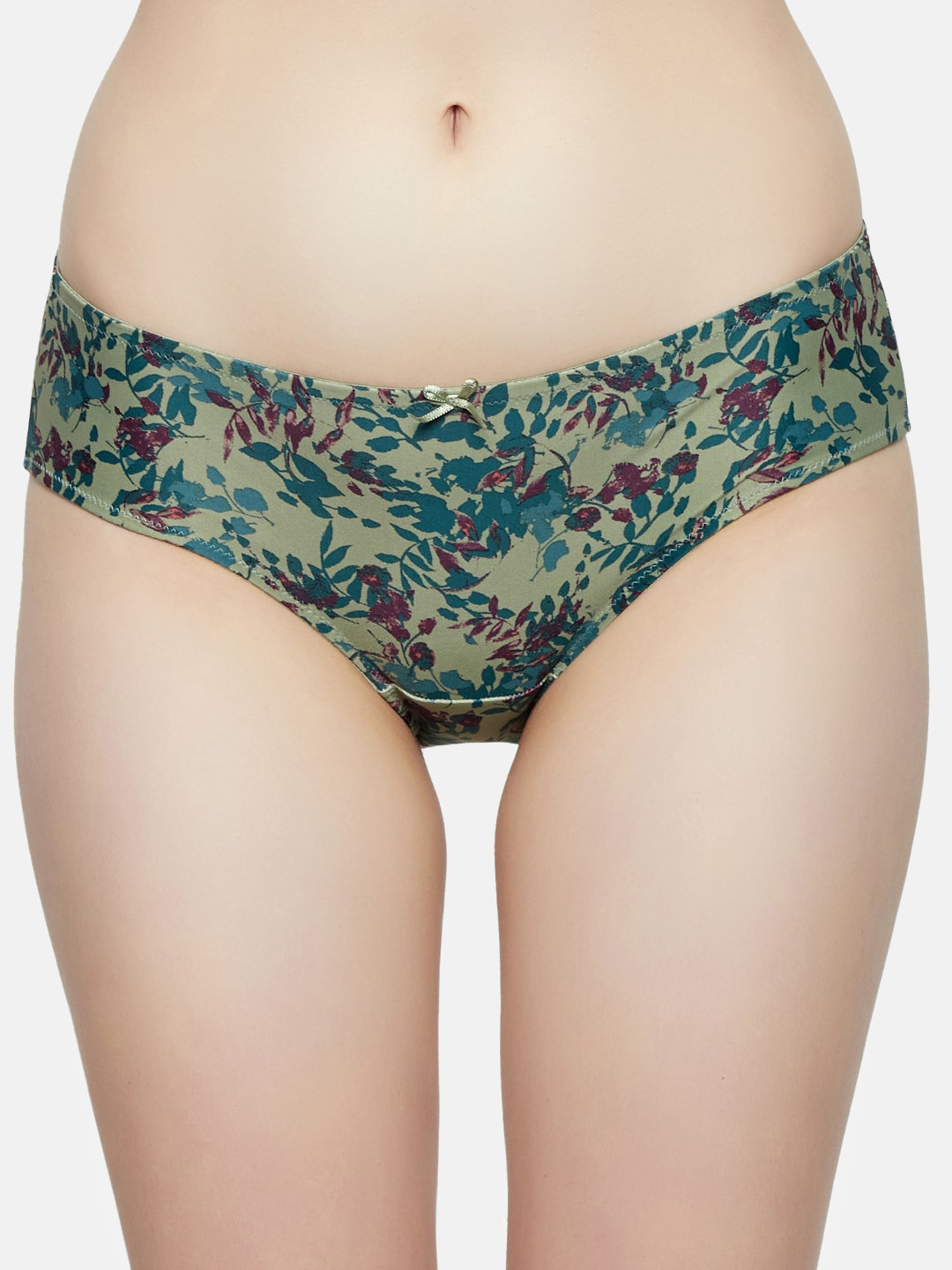 Triumph Women Green Fashion 75 Floral Print Medium Coverage Midi Hipster Briefs