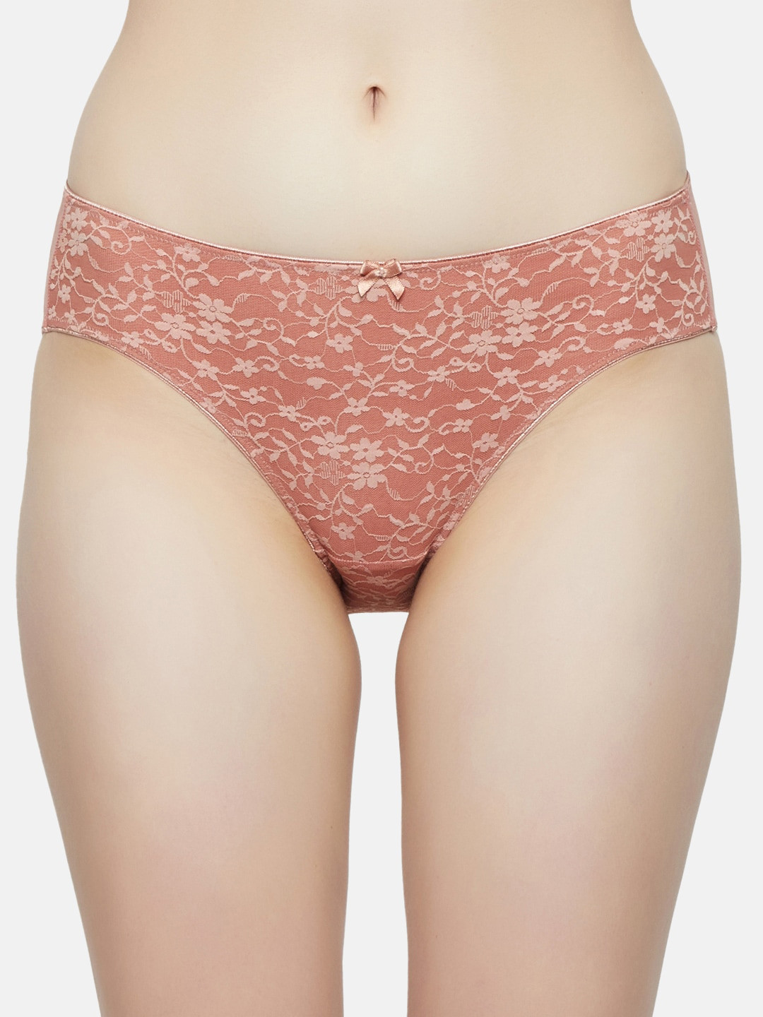 Triumph Women Printed Pink Lacy Charm Full Coverage Midi Brief