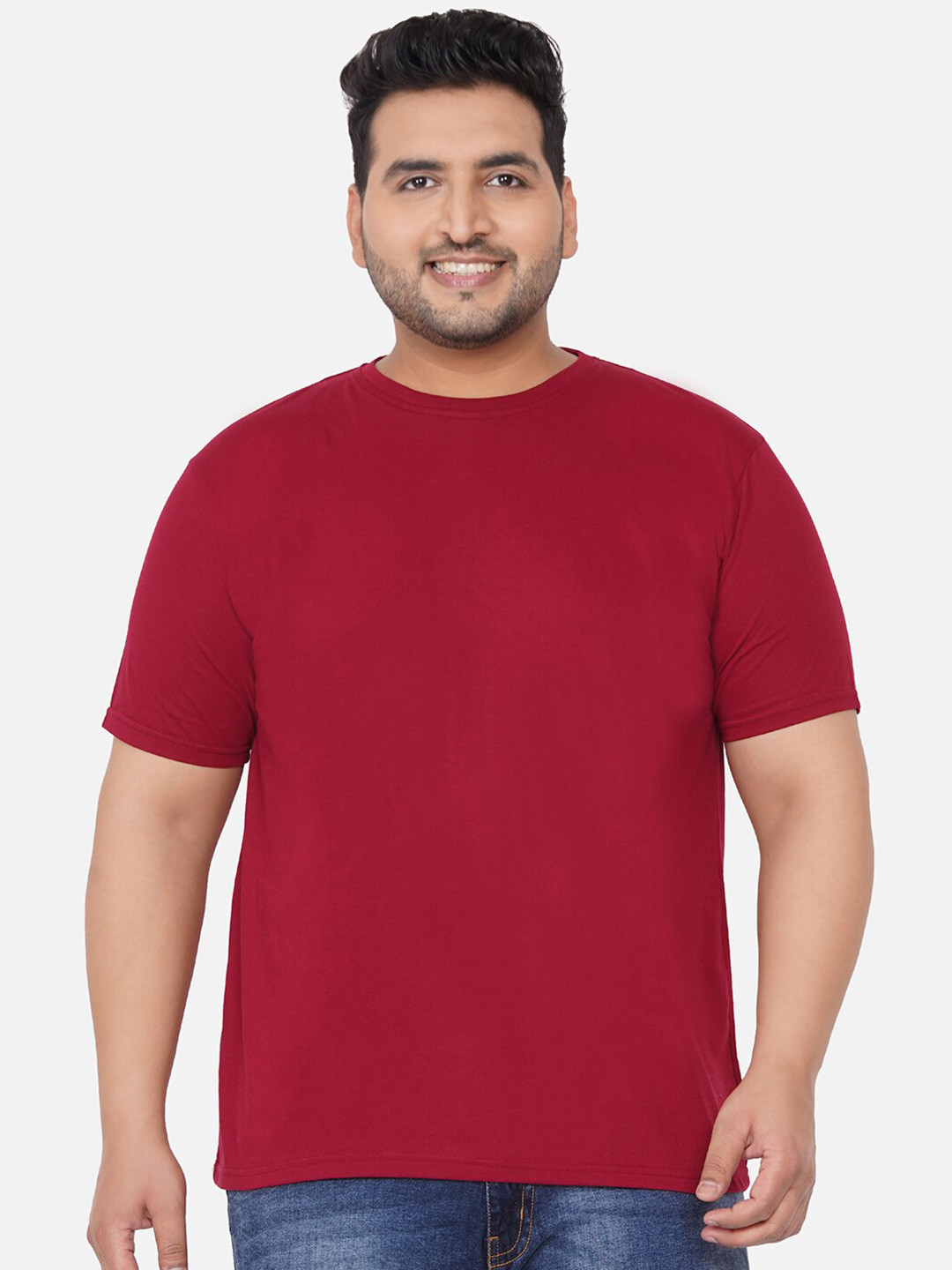 John Pride Plus Size Men Round Neck Cotton T-shirt