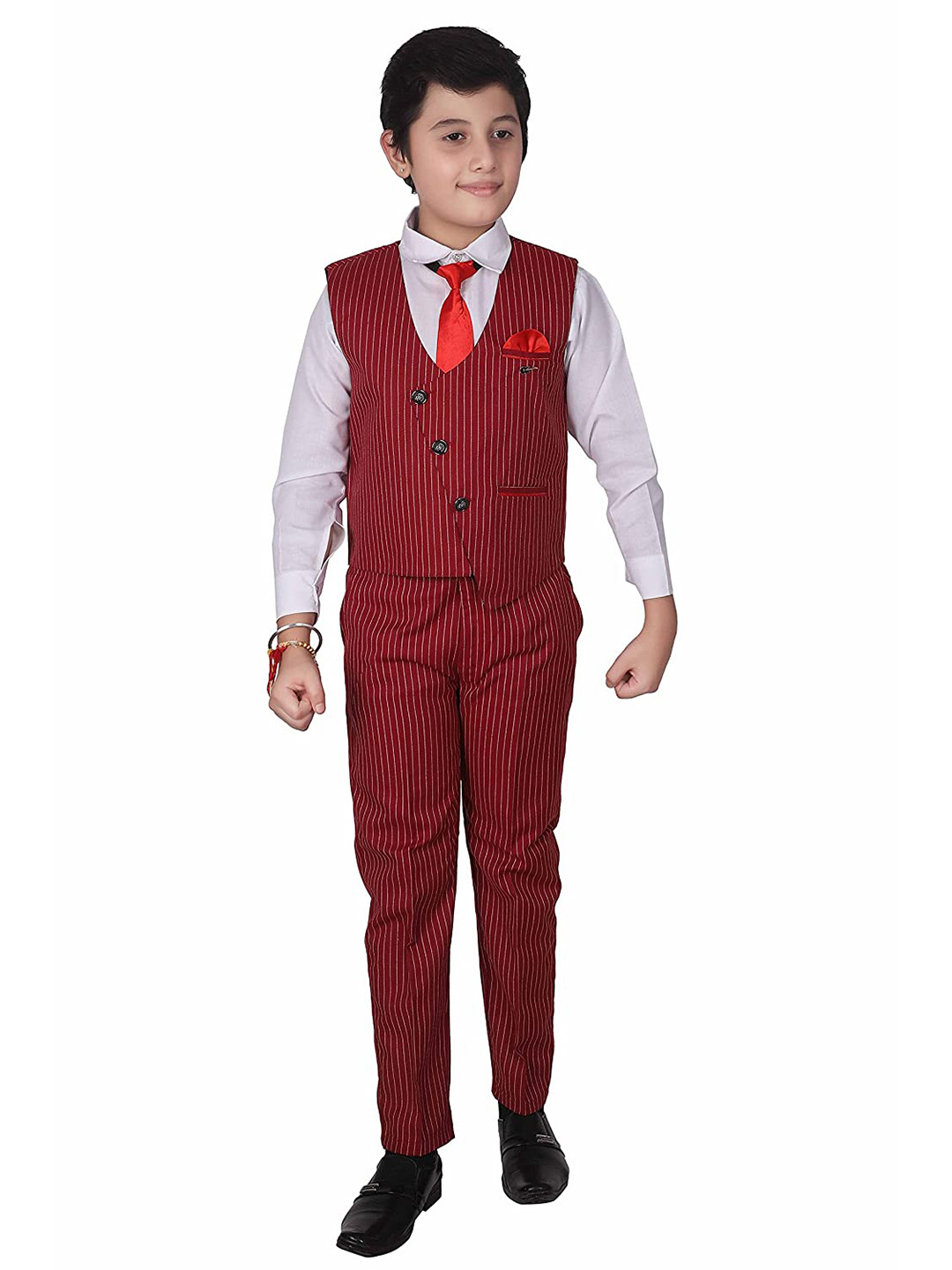 Pro-Ethic STYLE DEVELOPER Boys Maroon & White Shirt with Trousers