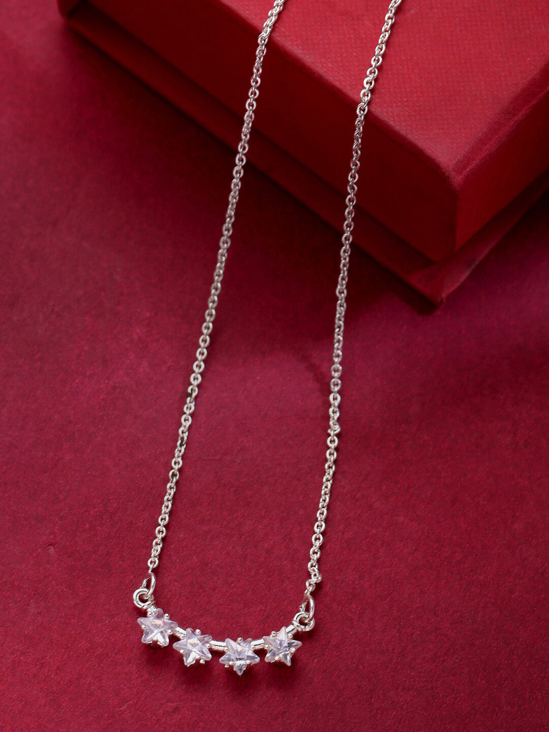 VIRAASI Silver-Toned Brass Necklace