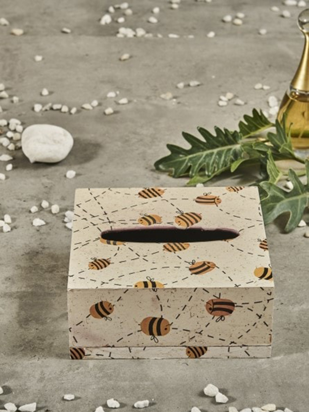 A Tiny Mistake Beige Printed Tissue Box