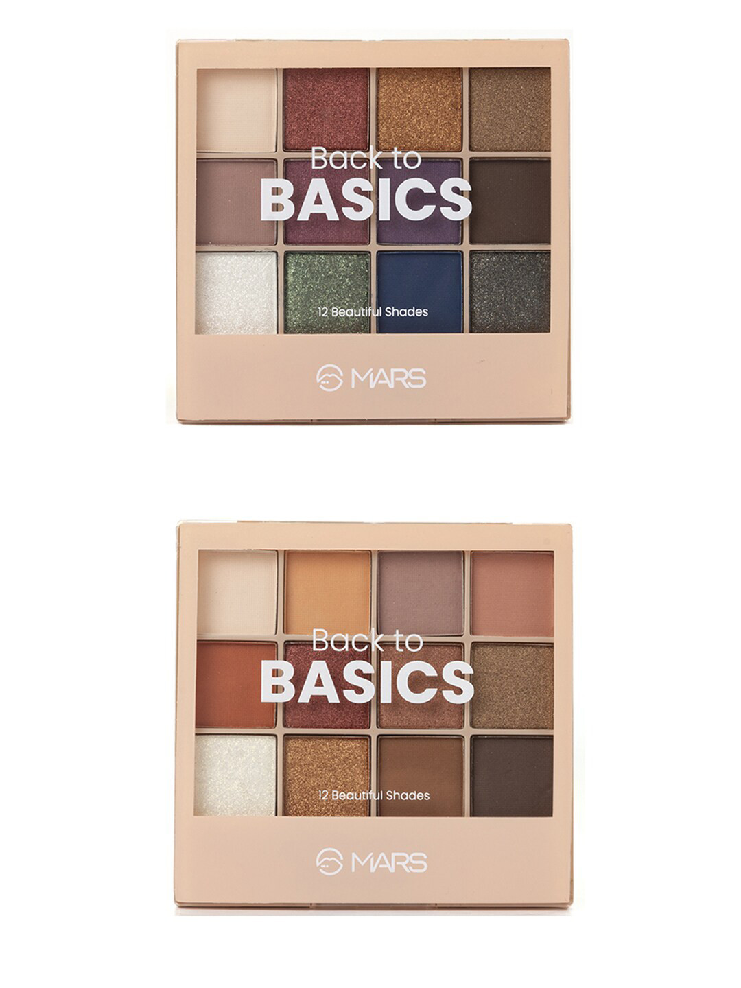 MARS Set of 2 Back To Basics 12 Shades Eyeshadow Palette - 01 & 02