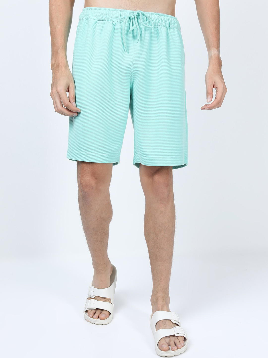 HIGHLANDER Men Turquoise Blue Sports Shorts