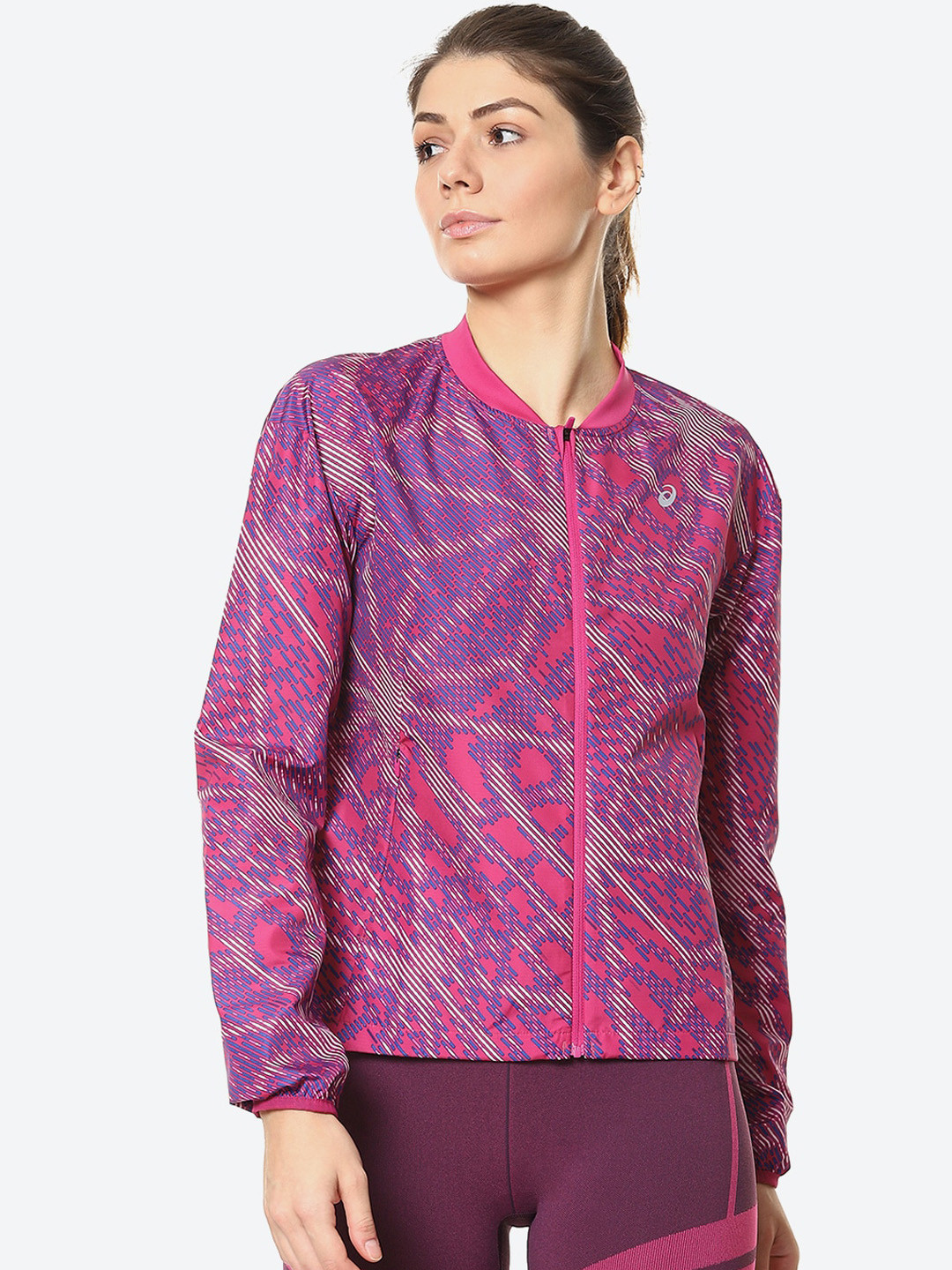 ASICS Women Purple Running SAKURA AOP Sporty Jacket