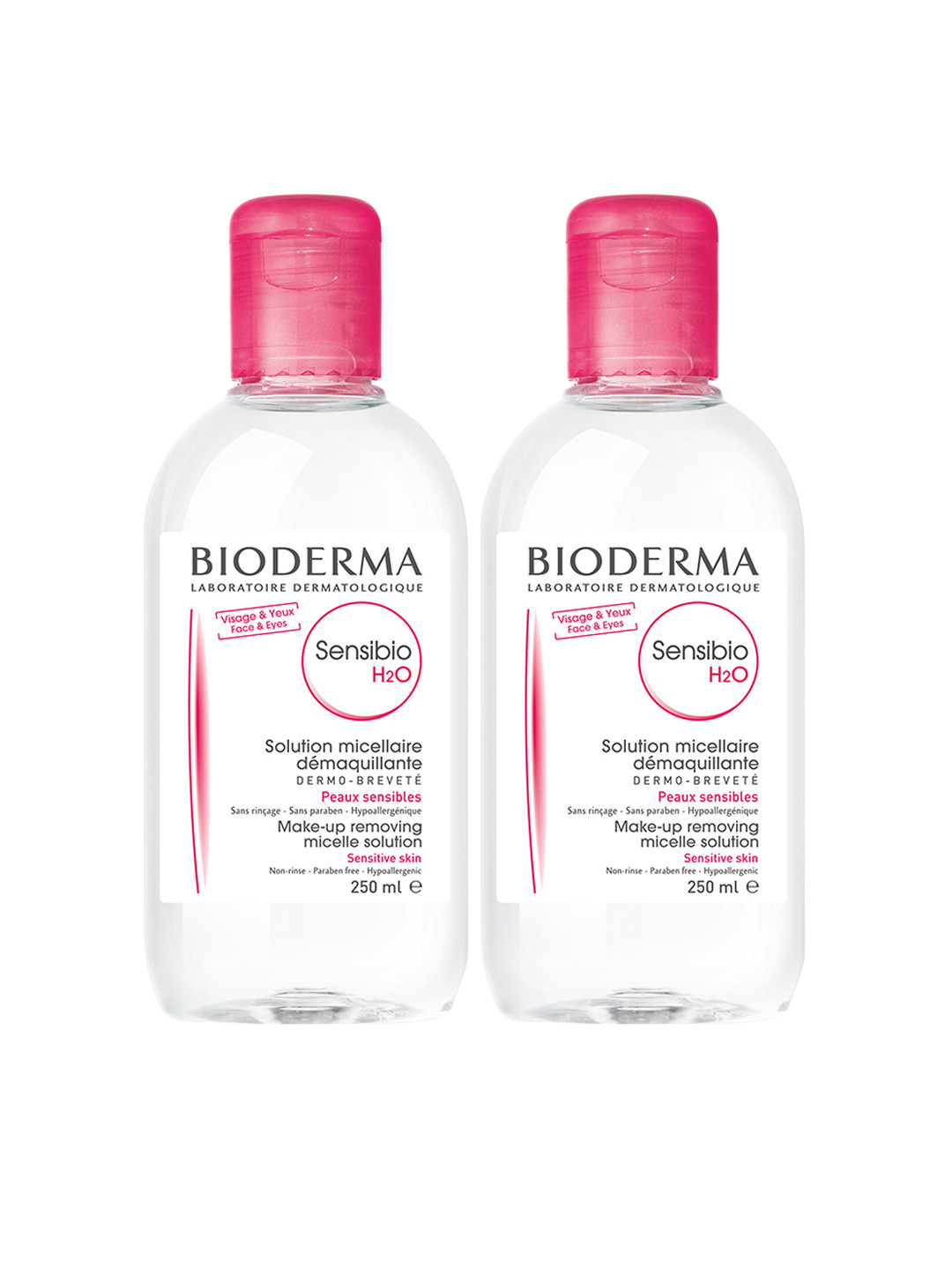 BIODERMA Set of 2 Sensibio H2O Makeup Removing Micelle Solution  - 250 ml Each