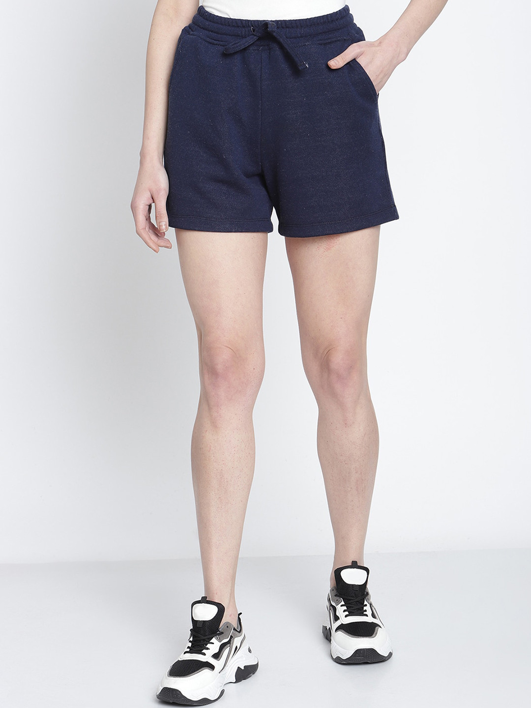 Rute Women Blue Cotton Shorts
