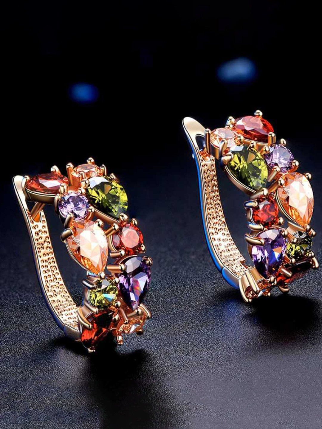 YouBella Women Gold-Plated Multicoloured Hoop Earrings