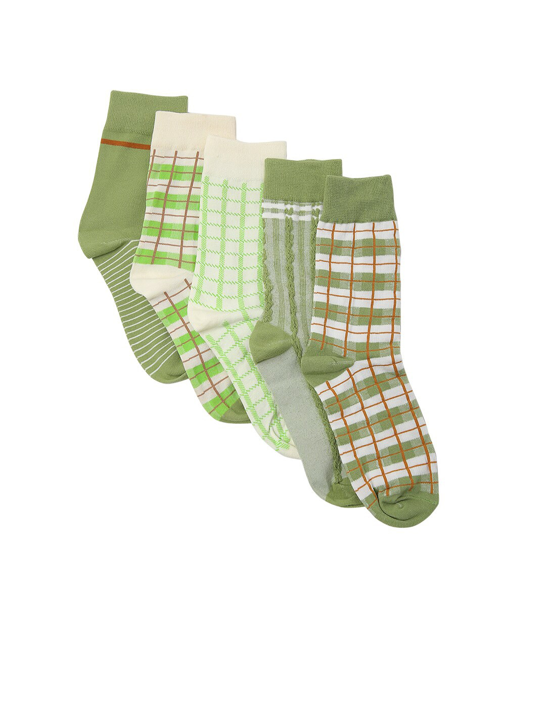 Bunnywave Pack Of 5 Assorted Cotton Calf-Length Socks