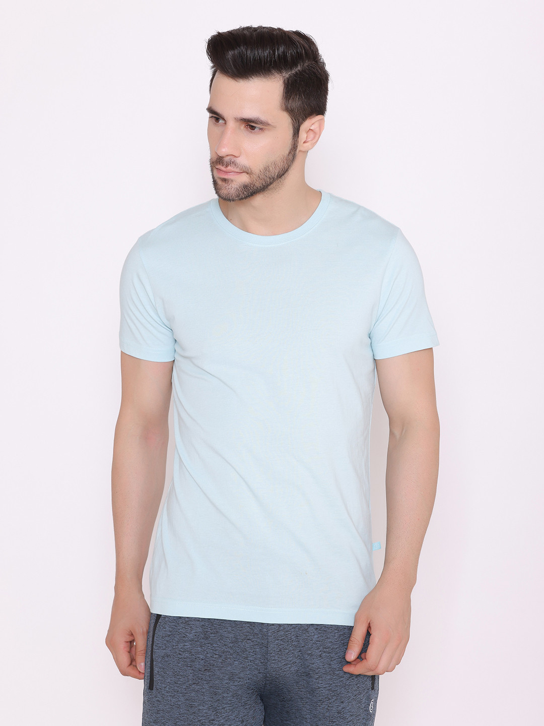 BODYACTIVE Blue Cotton T-shirt