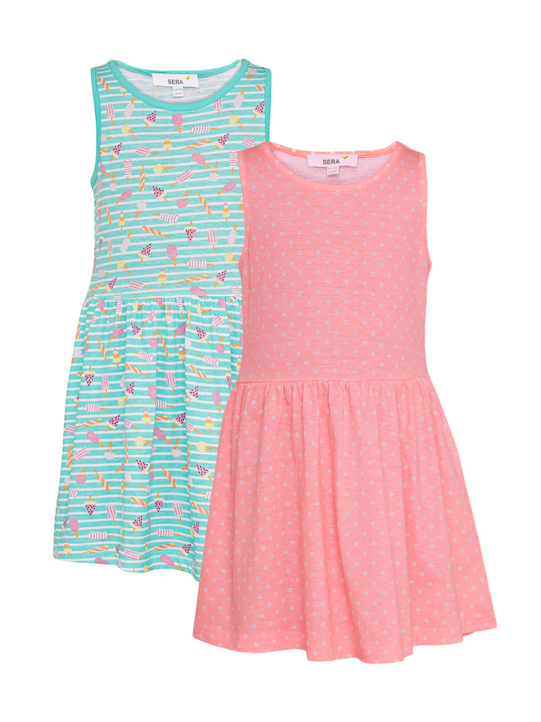 Sera Girls Pack of 2 Printed Fit & Flare Dresses