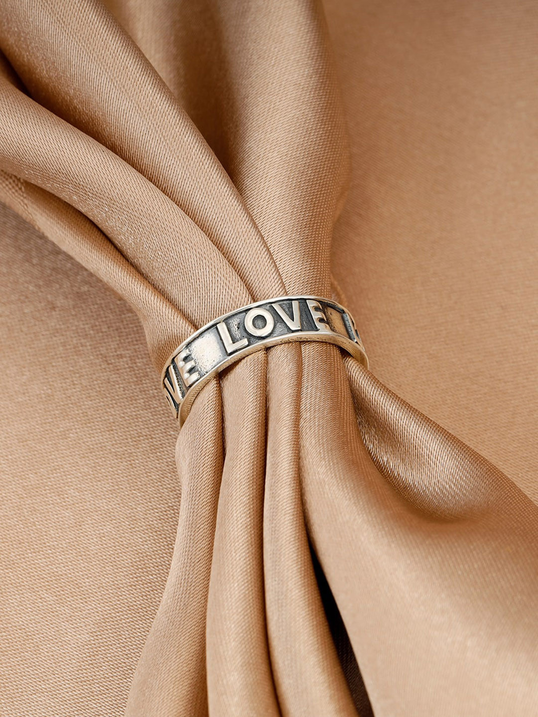 GIVA 925 Sterling Silver Oxidised New Love Ring