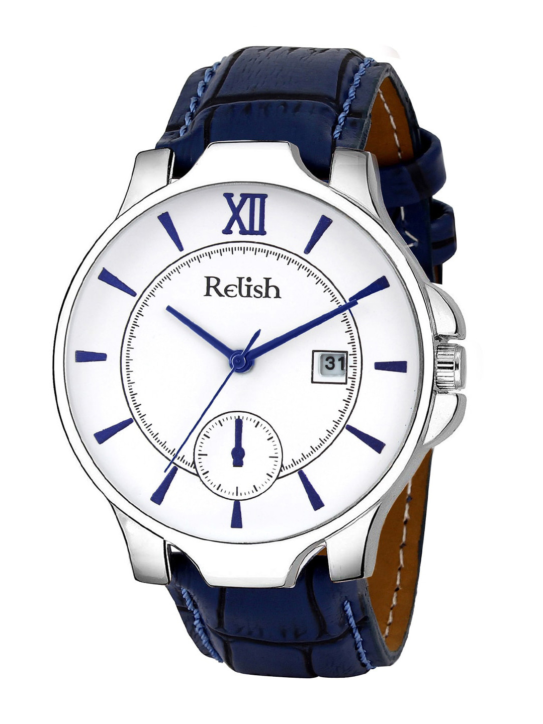 Relish Men White Dial & Blue Straps Analogue Watch RE-BS999DD