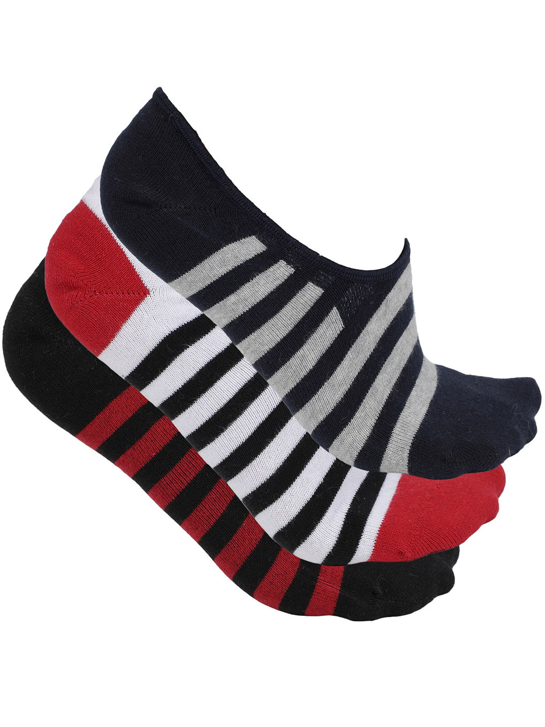 Alvaro Castagnino Men Multi Colored Pack Of 3 Stripped Shoe Liners