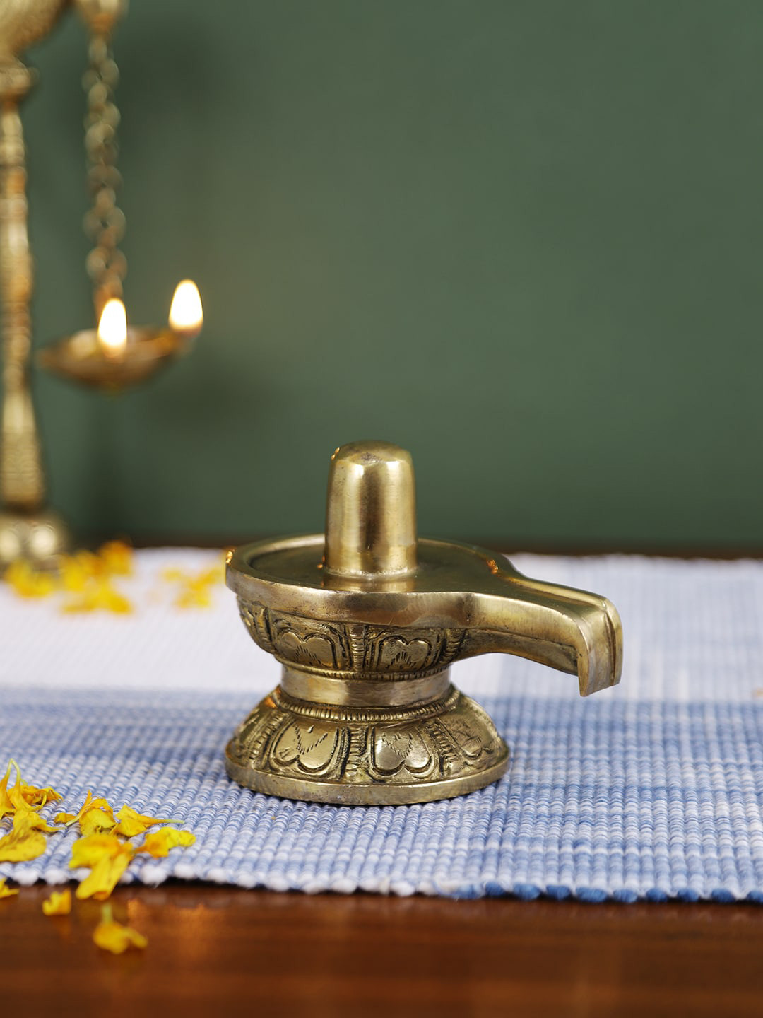 Imli Street Shivling Gold Brass Metallic Living Room Small Showpiece - 3 Inches