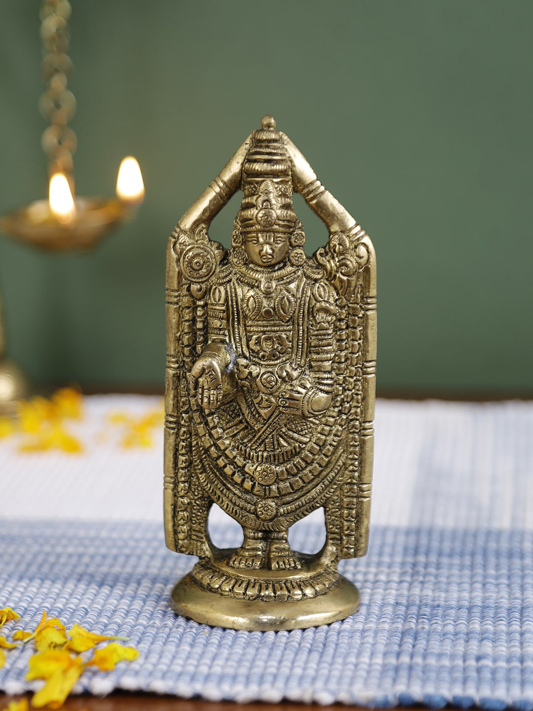 Imli Street Bala Jee Gold Brass Metallic Prayer Room Medium Showpiece - 2 Inches