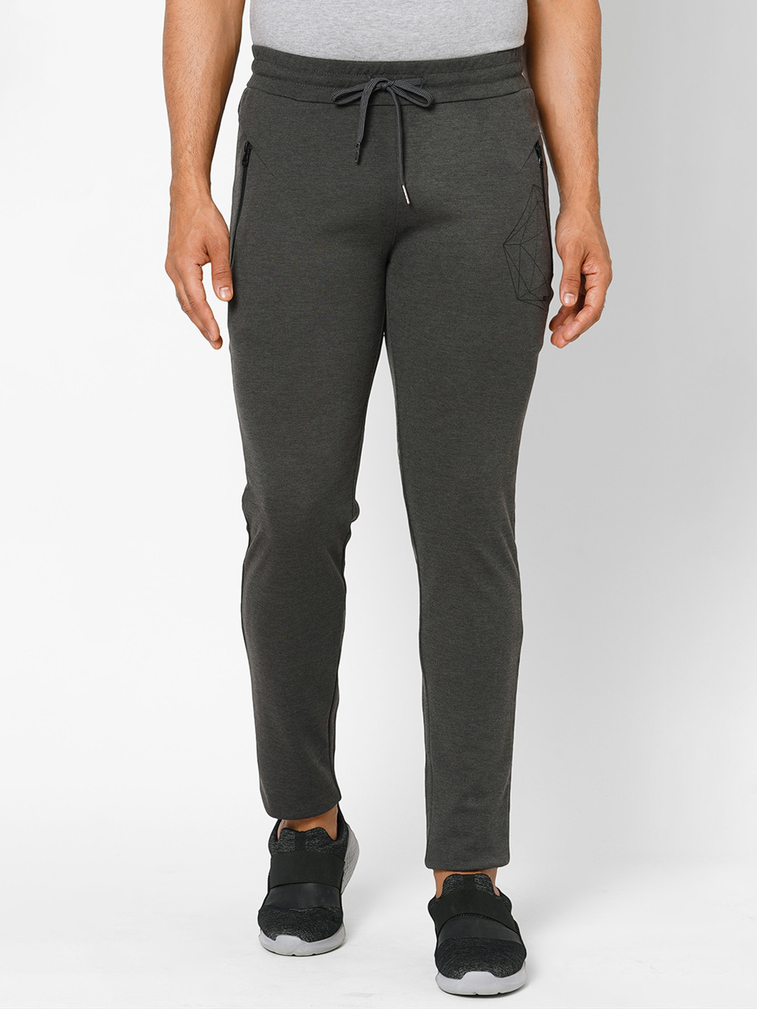 Sweet Dreams Men Charcoal Grey Solid Regular Fit Track Pants