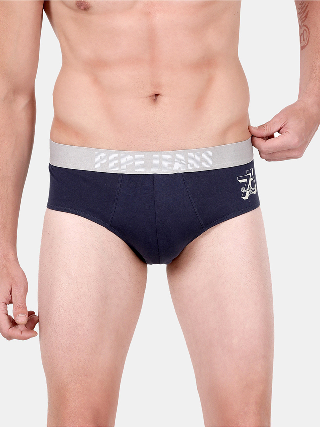 Pepe Jeans Men Navy Blue Solid Trunks