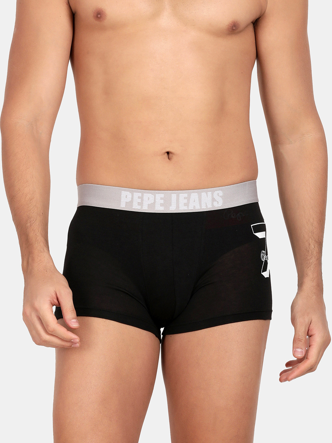 Pepe Jeans Men Black Solid Trunk OPT07BLACK-1XL