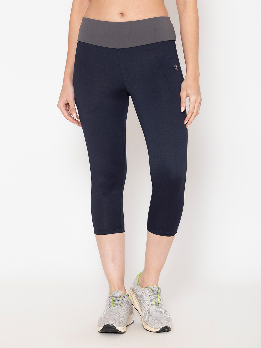 BODYACTIVE Women Navy Blue & Grey Capris