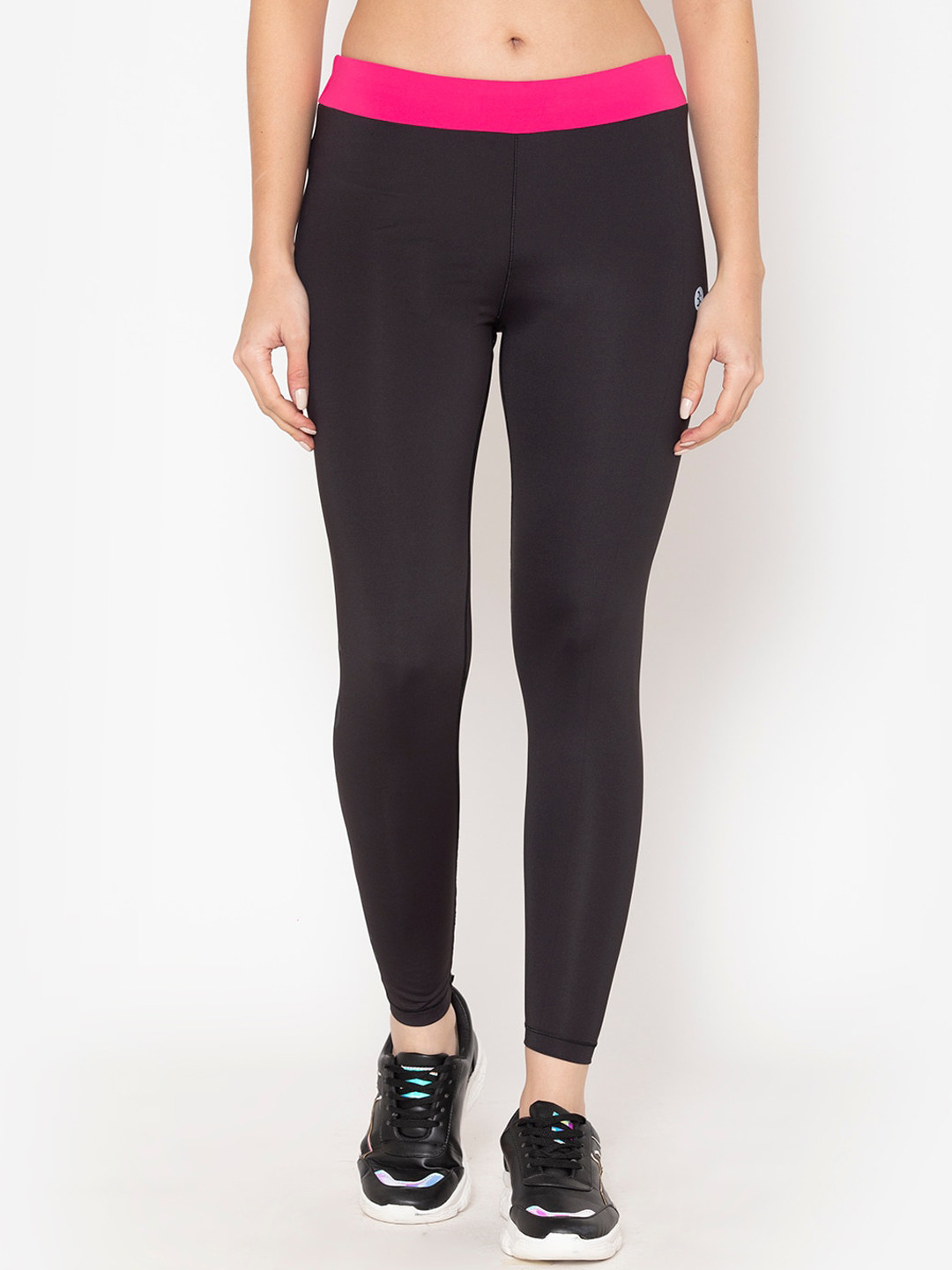 BODYACTIVE Women Black Solid High Waist Workout Tummy Shaper Pants