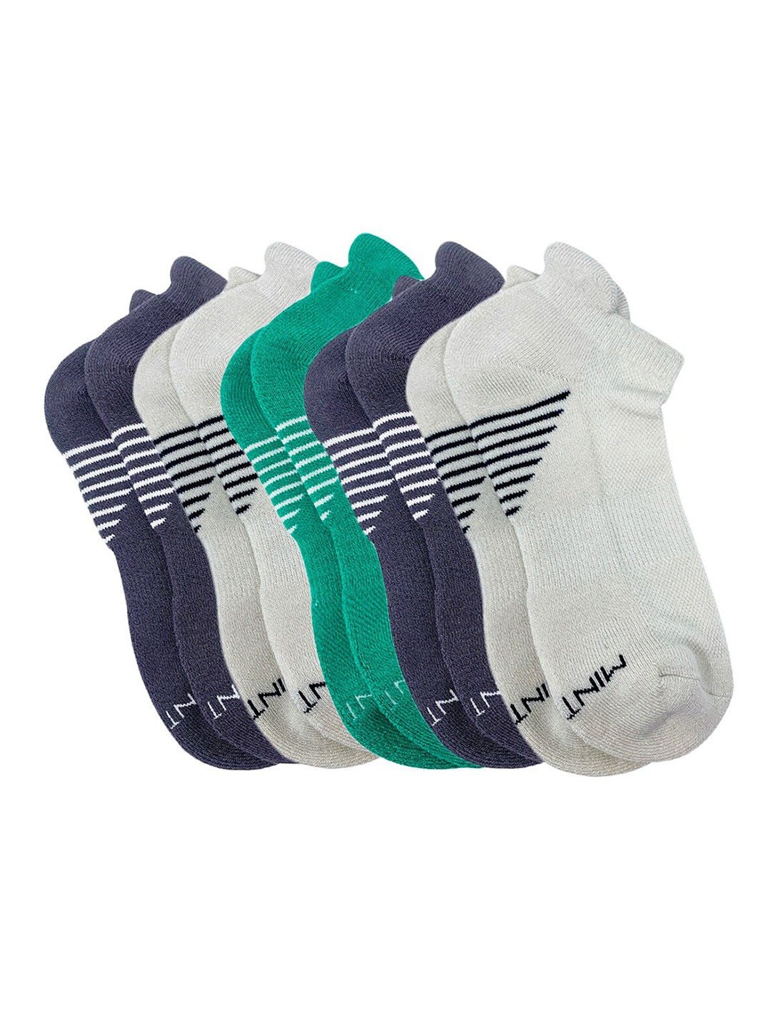 Mint & Oak Men Multicoloured Pack Of 5 Patterned Ankle-Length Socks