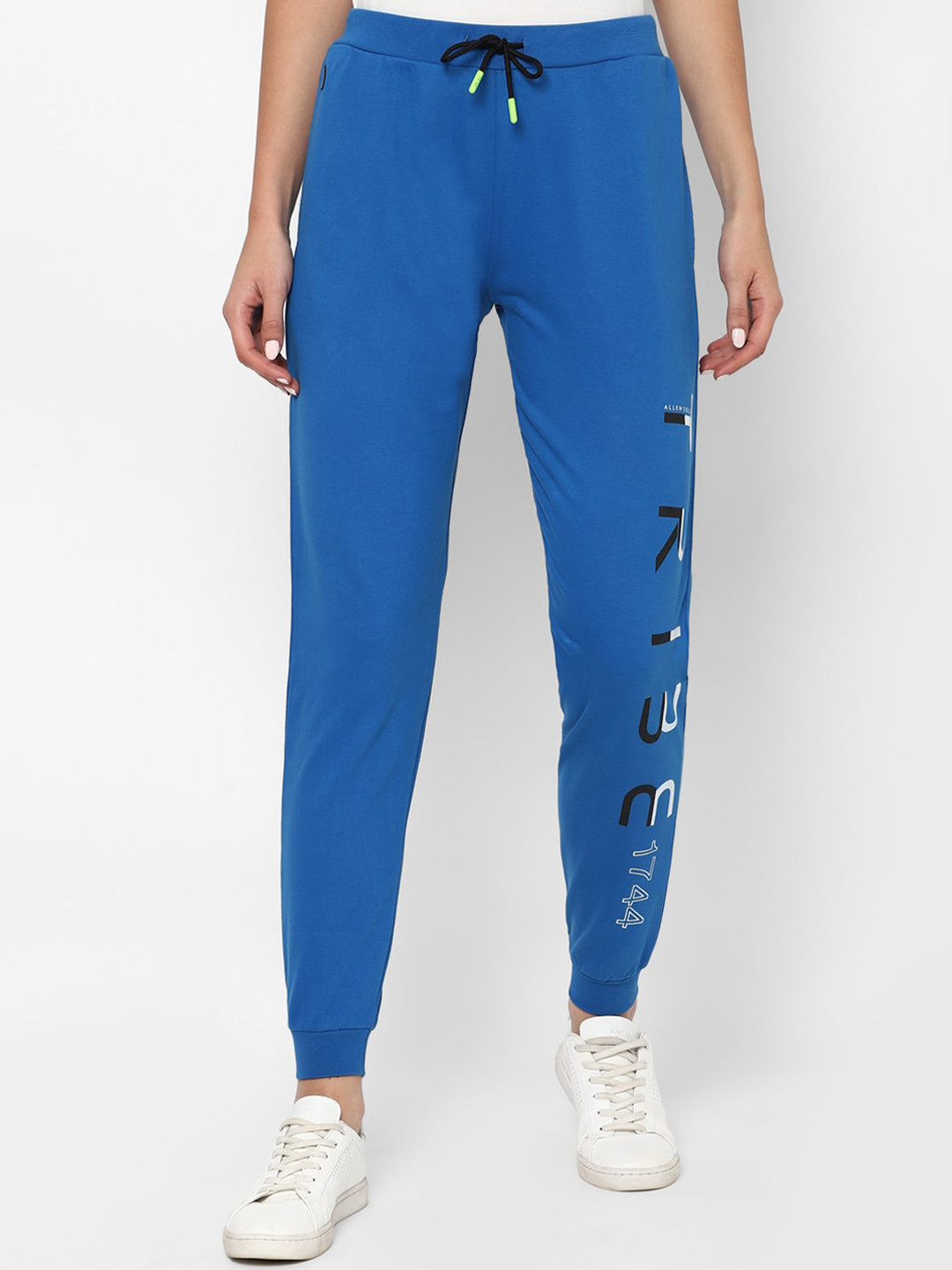 Allen Solly Woman Women Blue Regular Fit Printed Cotton Joggers