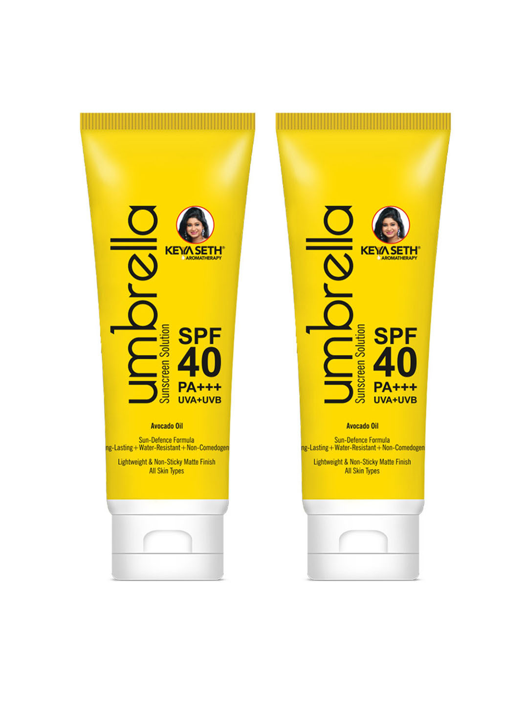 KEYA SETH AROMATHERAPY  Set of 2 Umbrella Sunscreen Solution for All Skin Types with SPF 40-100 ml Each