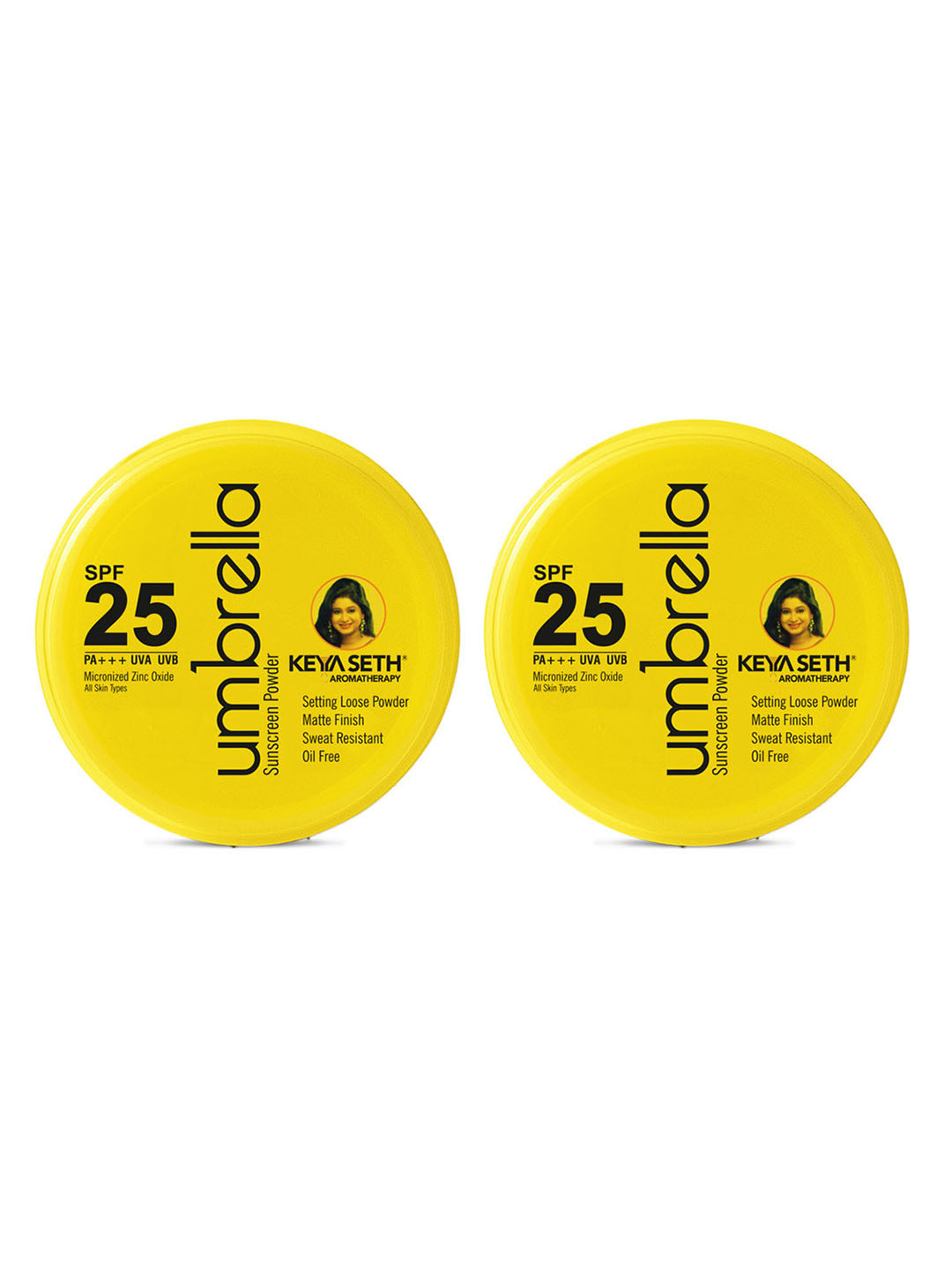 KEYA SETH AROMATHERAPY  Set of 2 Umbrella Sunscreen Powder with SPF 25 for All Skin Types - 50 g Each