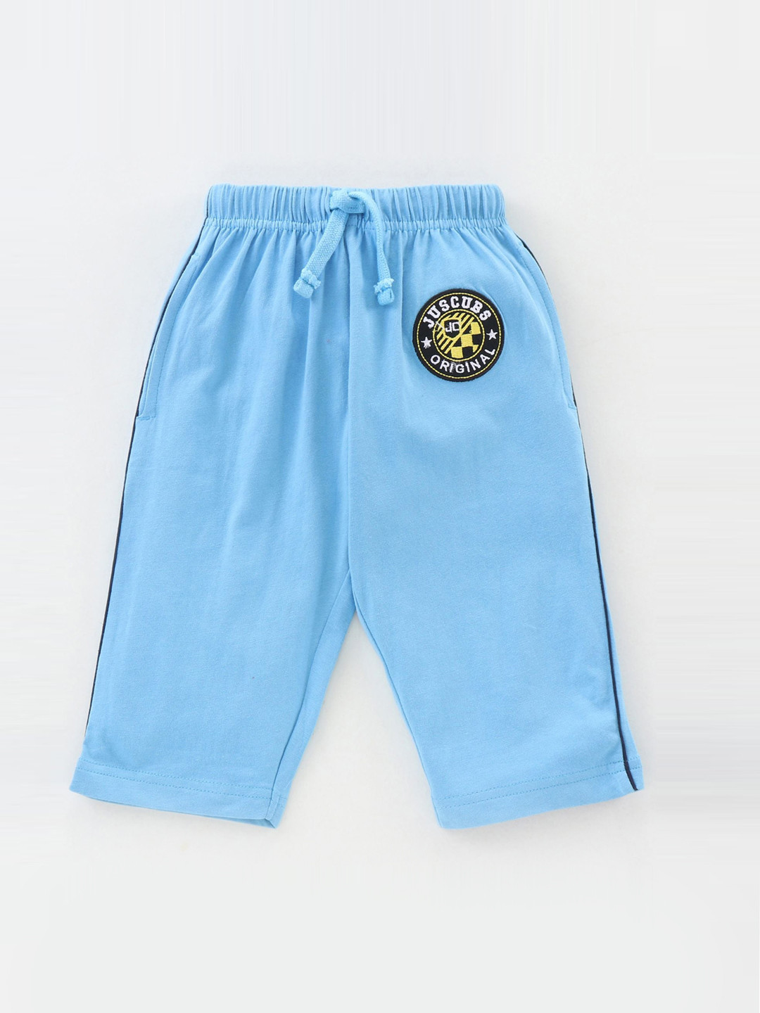 JusCubs Boys Blue Regular Fit Solid Cotton Shorts
