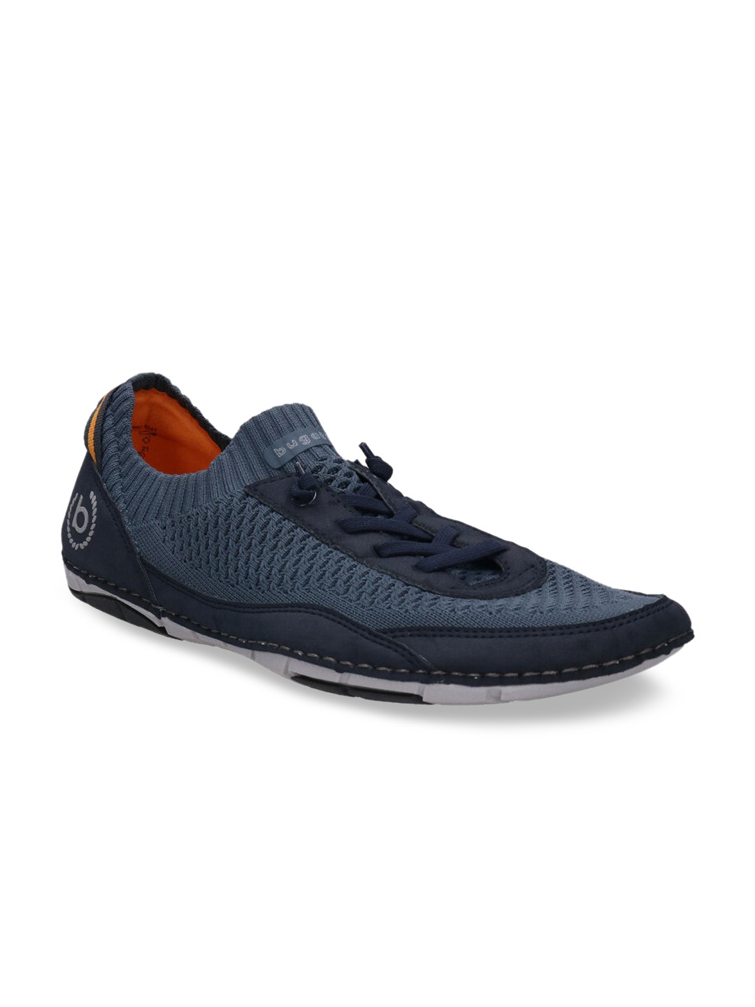Bugatti Sandstone Men Navy Blue Woven Design Driving Shoes