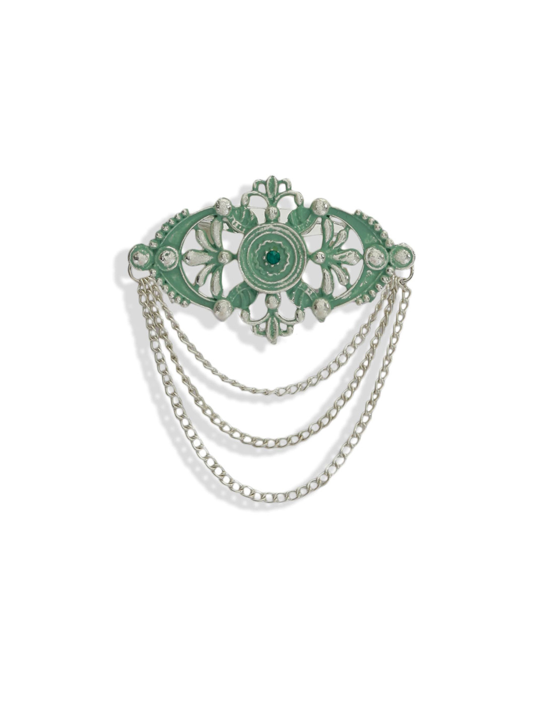 Hashburys Green & Gold Vintage Chain Brooch