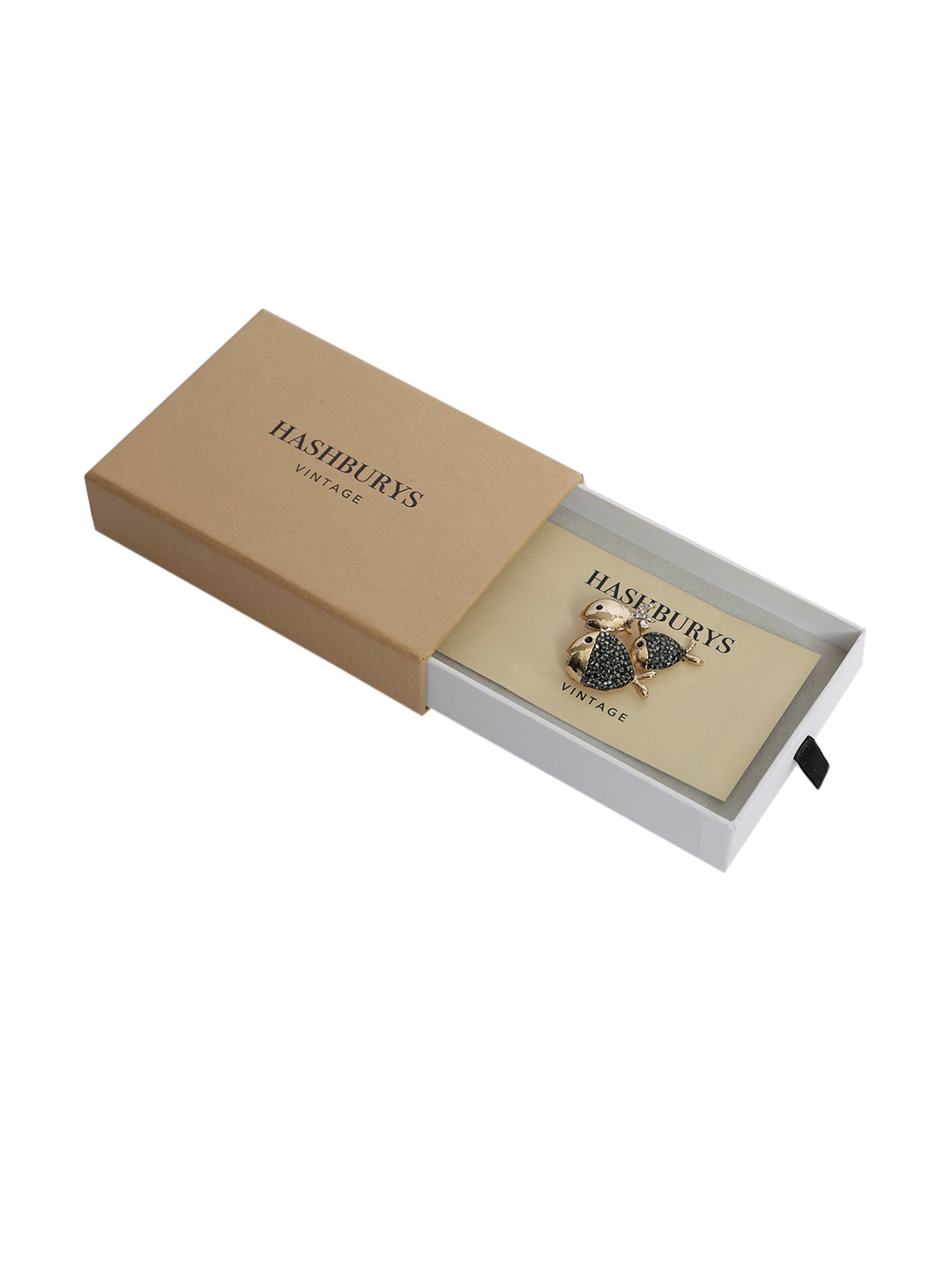 Hashburys Gold-Toned & Black Vintage Lapel Pin