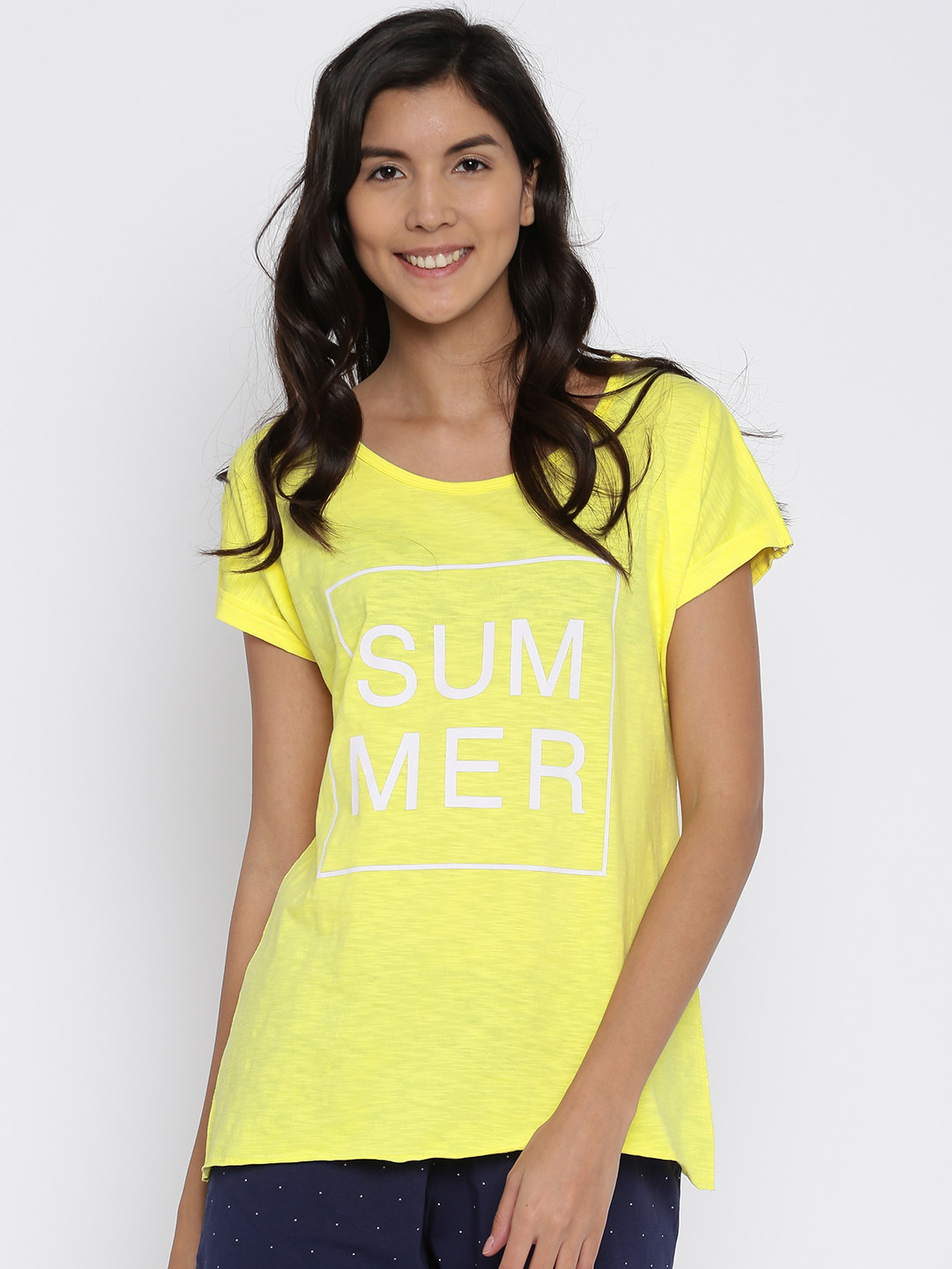 Clt.s Women Yellow Printed Styled Back Beach Top