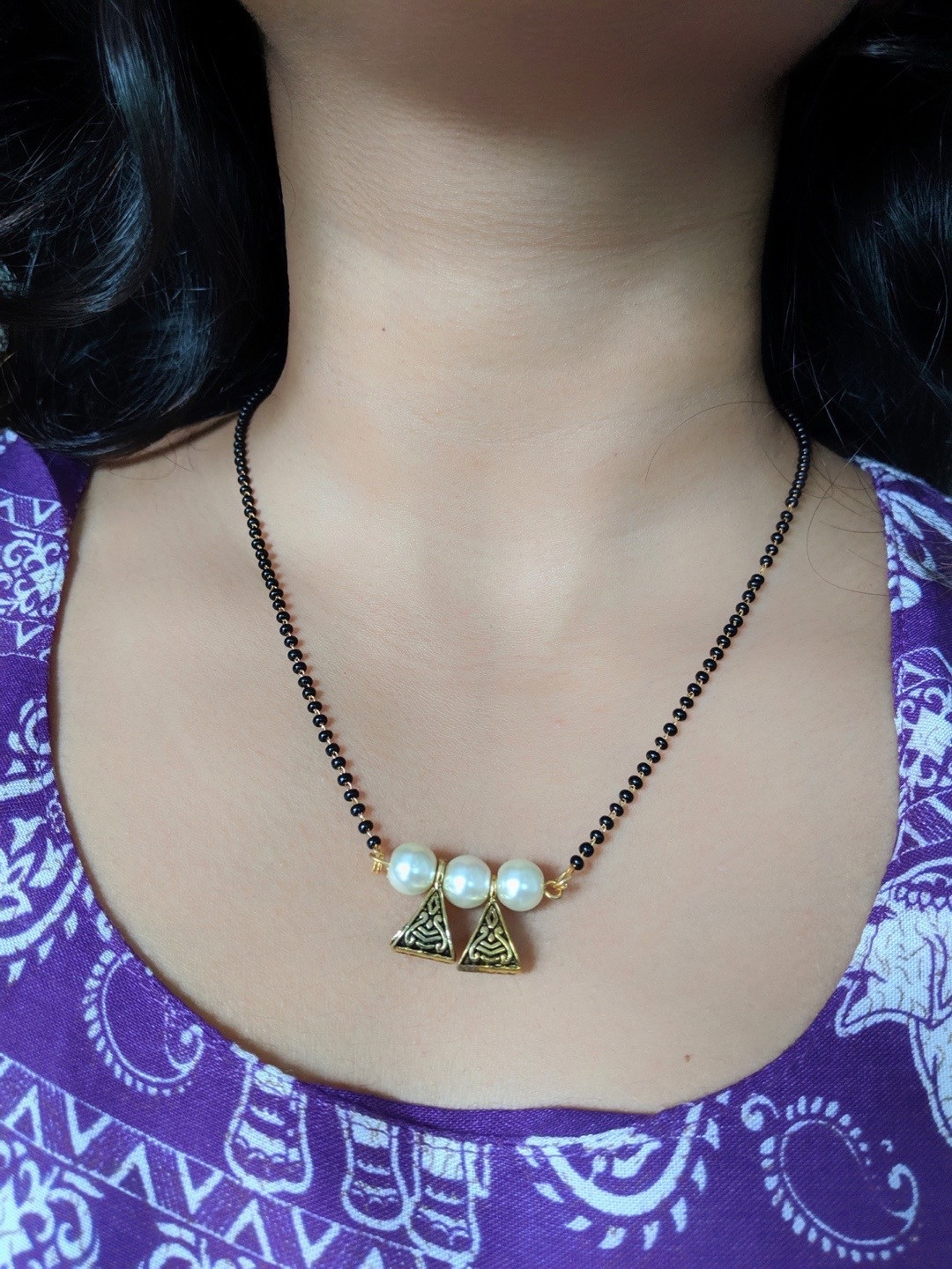 Digital Dress Room Gold-Plated Short Mangalsutra