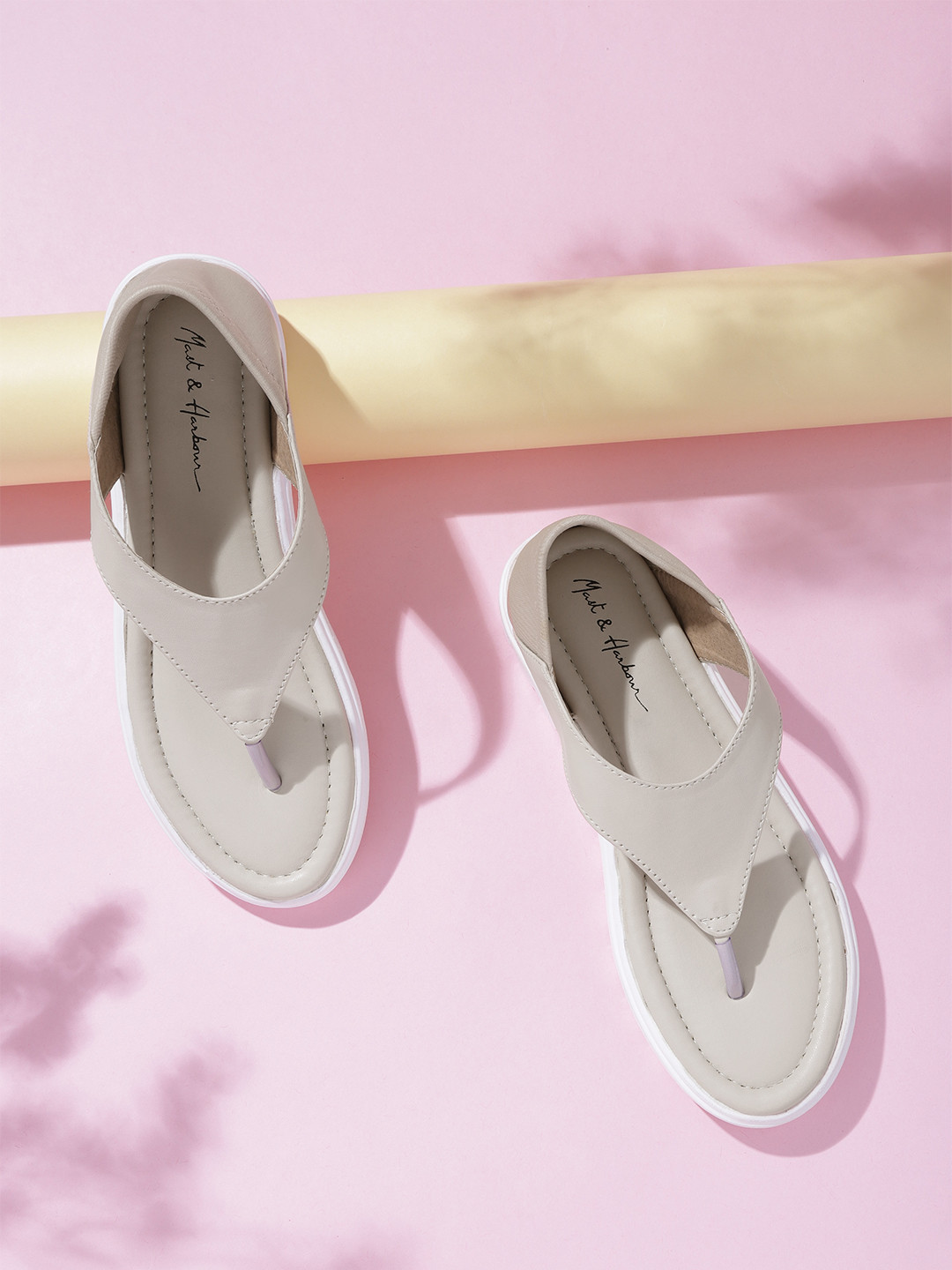 Mast & Harbour Women Cream-Coloured Flats