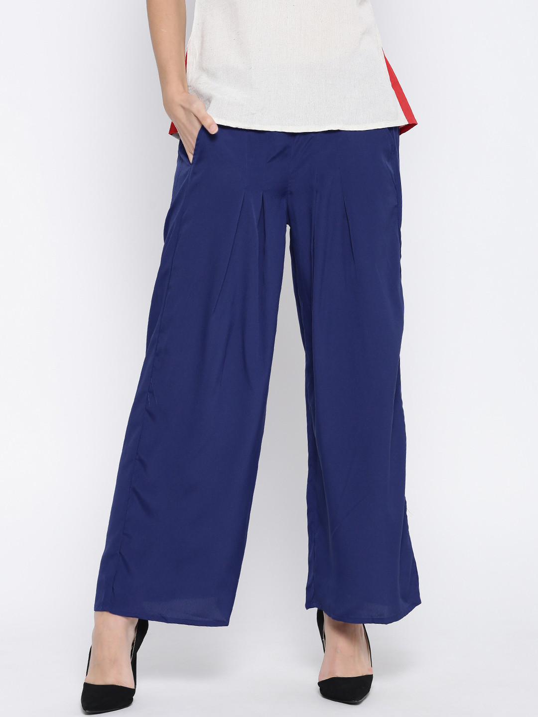 AURELIA Blue Pleated Palazzos