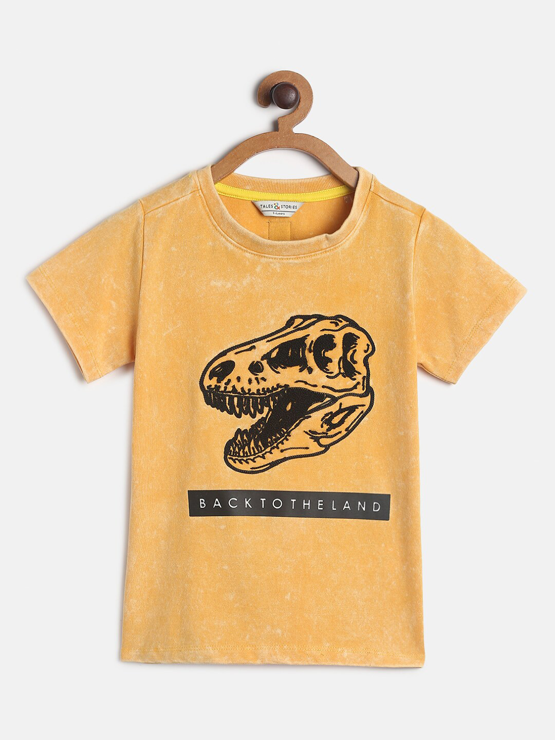 TALES & STORIES Boys Mustard Yellow Cotton T-shirt