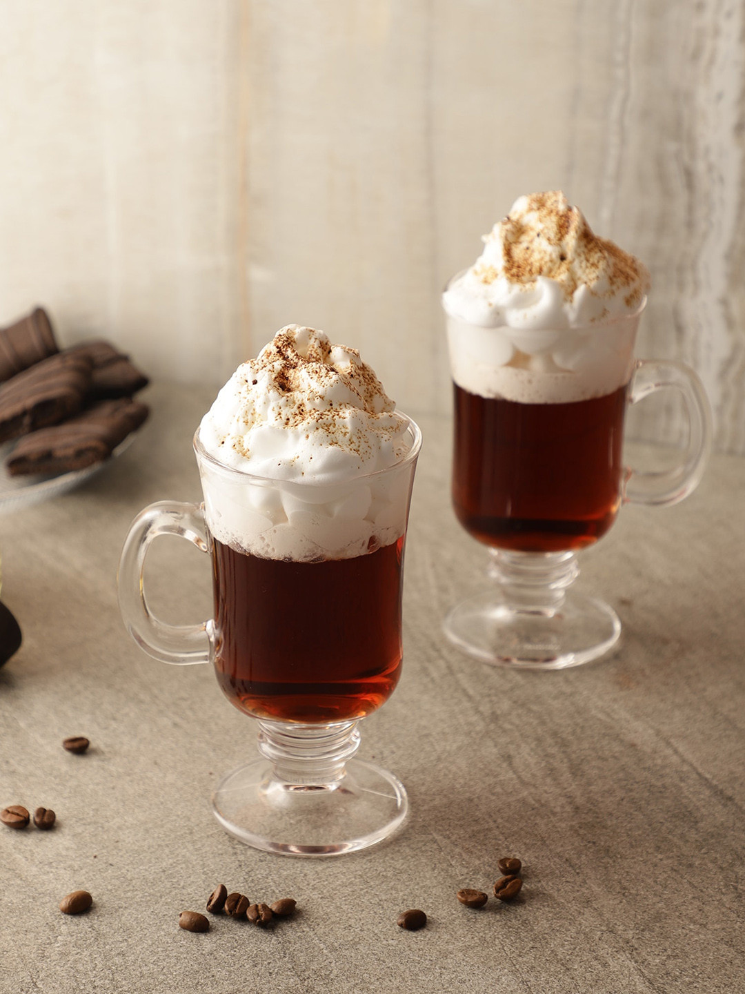 The Decor Mart Cherry Blossom Transparent Textured Glass Microwave Safe 2 Piece Mugs-230ml