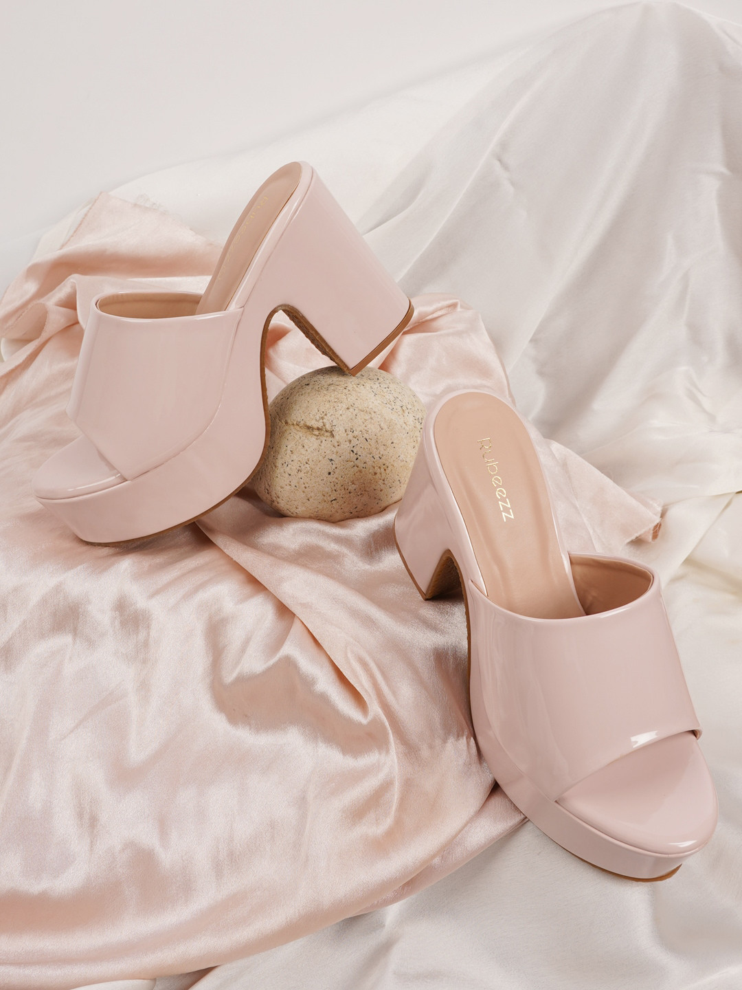 Rubeezz Pink Party High-Top Block Peep Toes