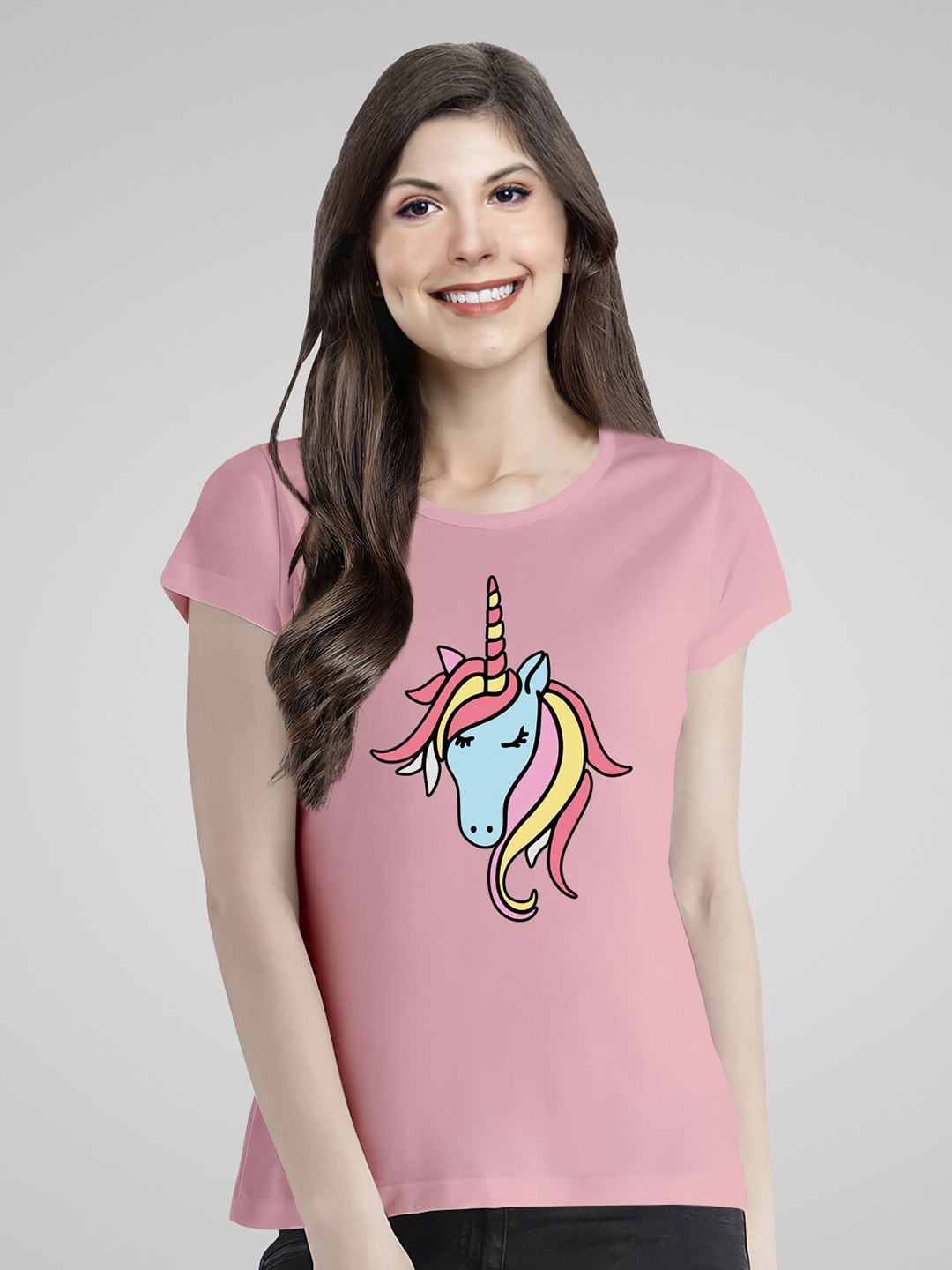 Pootlu Women Pink Printed Extended Sleeves T-shirt