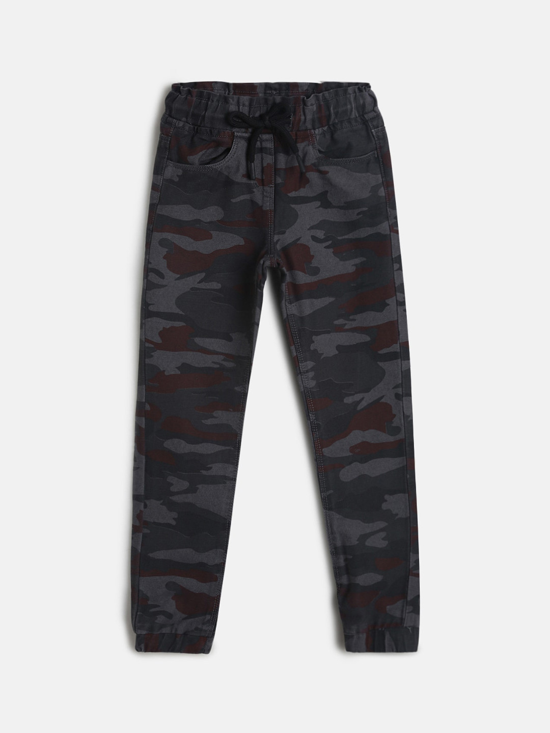 TALES & STORIES Girls Grey Camouflage Printed Joggers