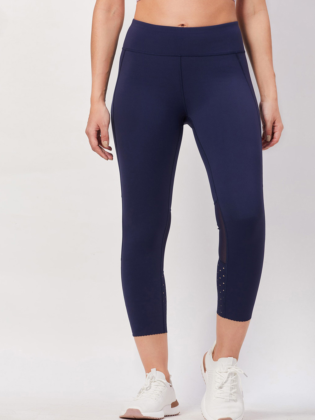 SEEQ Women Navy Blue Solid Tights
