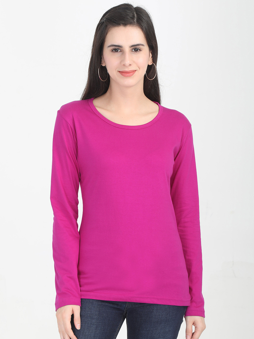 Fleximaa Women Magenta T-shirt