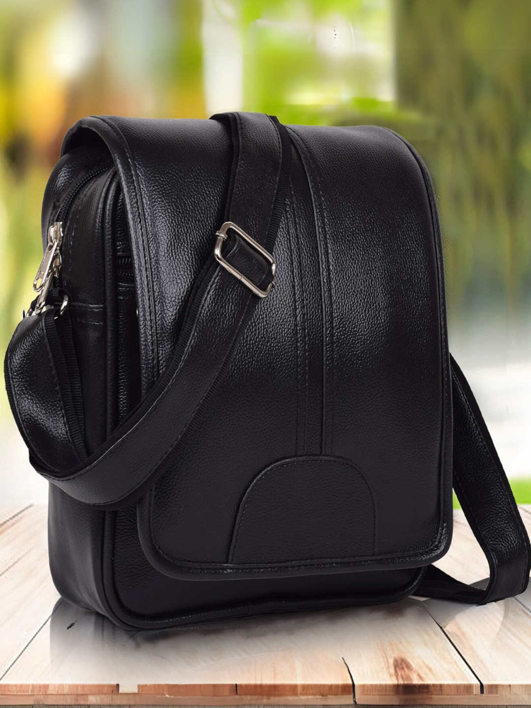 Martucci Black Structured Sling Bag