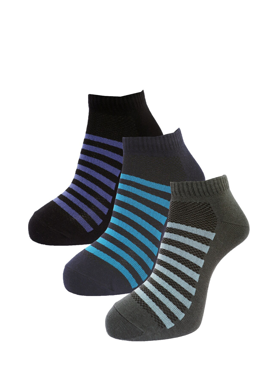 Dollar Socks Black Ankle Length Socks Pack of 3