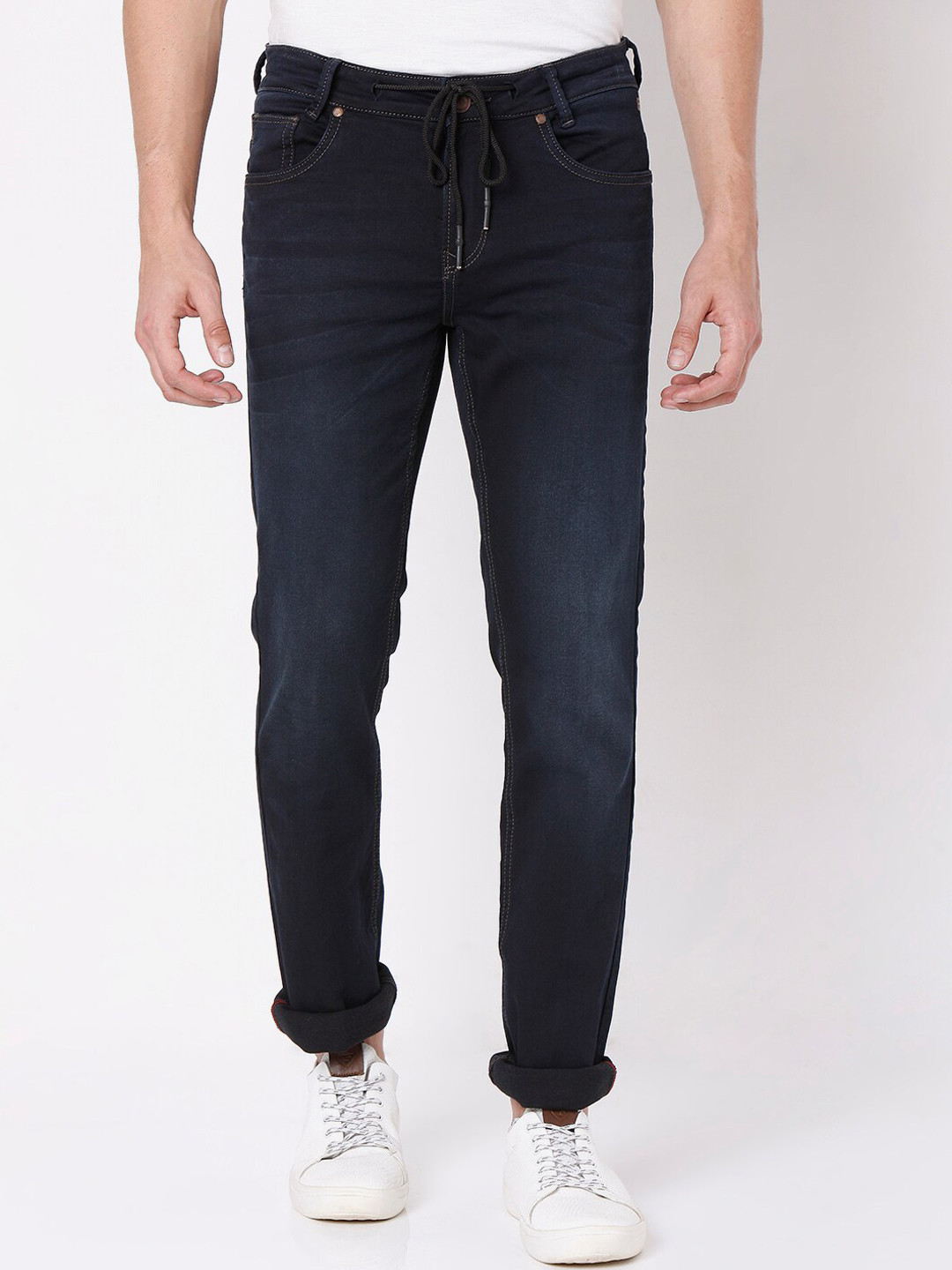 Mufti Men Blue Slim Fit Light Fade Stretchable Jeans