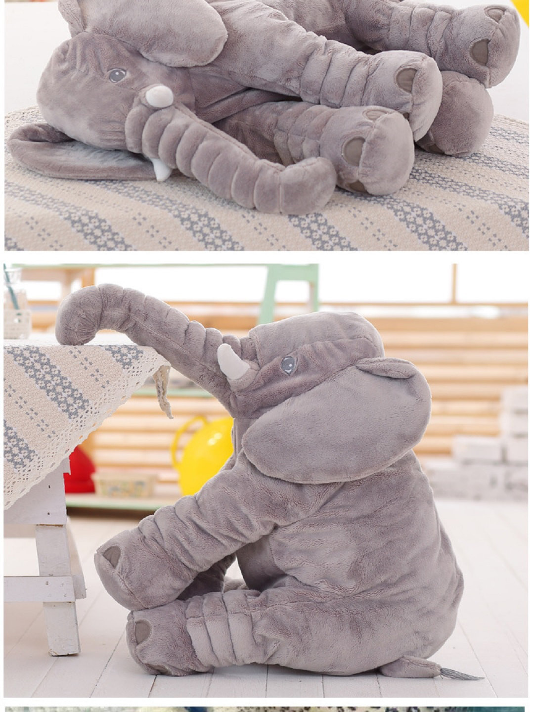 SKYLOFTS Unisex Kids Grey Elephant baby pillow Soft Toy
