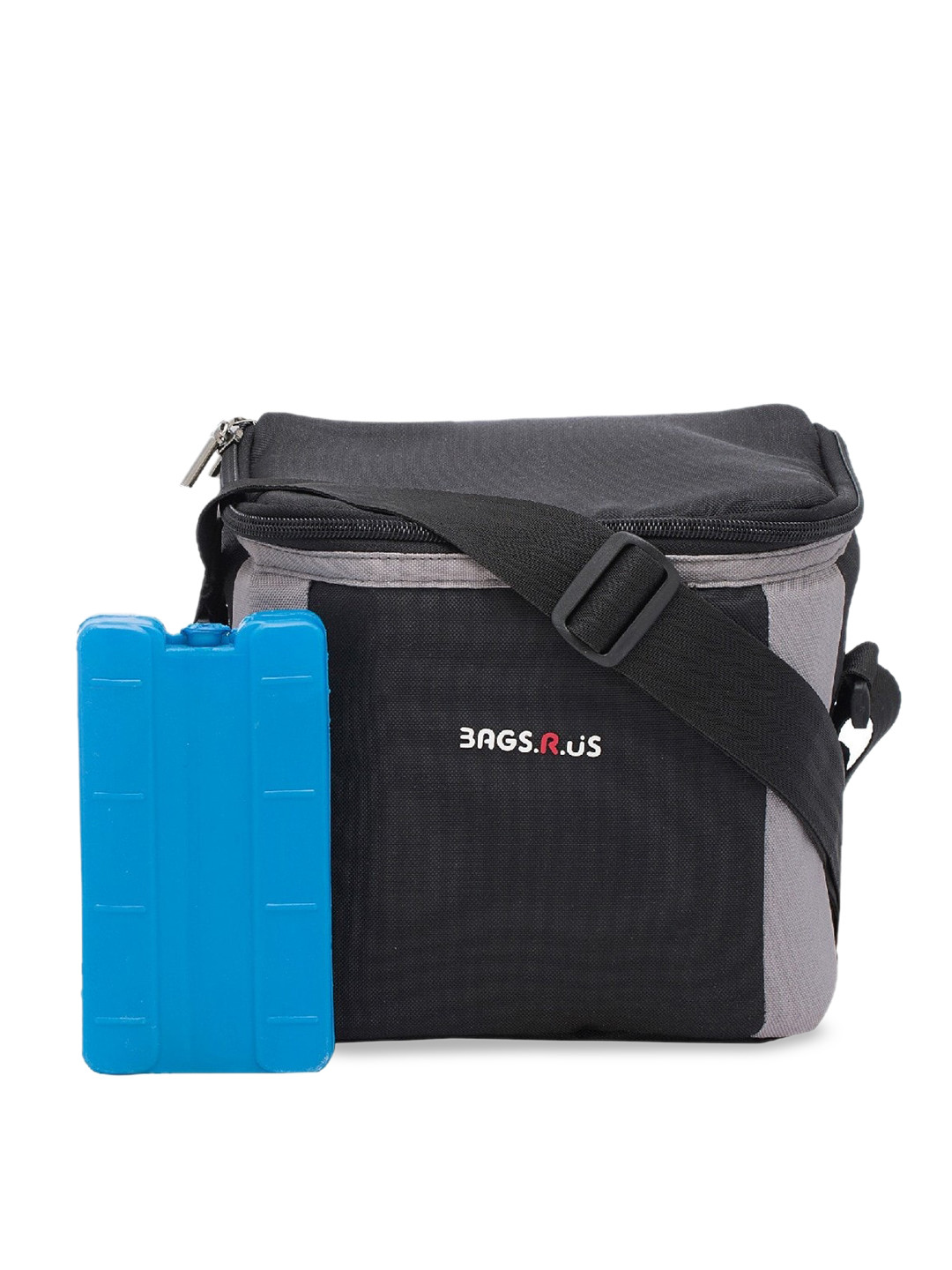 Bags.R.us Black Insulated Polyester Chiller Lunch Bag With Ice Pack