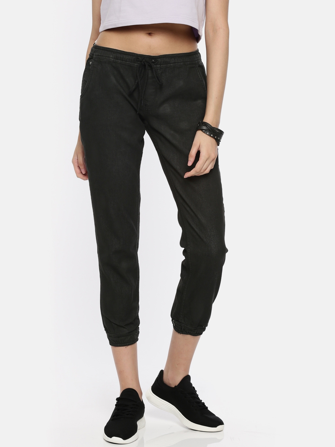 black jogger jeans womens